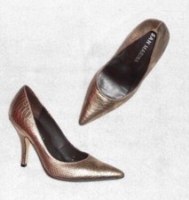 SAN MARINA escarpins cuir effet serpent doré P 36 TBE