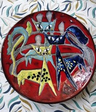 Assiette en ceramique Années 60, Les Chats