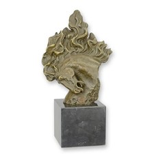 STATUE MODERNE SCULPTURE BRONZE TETE DE CHEVAL