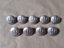 Jeu de 9 boutons métal pour manteau soldat allemand modèle 1915 Grande Guerre