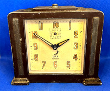 Vintage JAZ Répétition Réveil Alarm clock Wecker Made in France Marron For Parts