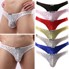 ⭐ Slip Sexy En Dentelle Pour Homme Culotte Transparente Sous-Vêtement String /