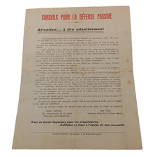 09/25 (CBR391) Document Conseils pour la Défense Passive 39/45 WW2