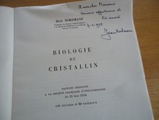 MEDECINE BIOLOGIE DU CRISTALLIN NORDMANN OPHTALMOLOGIE ENVOI AUTEUR CATARACTE
