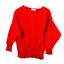 Cee vintage pull femme mohair mixe taille 52 cm poitrine M/L rouge Taiwan Tokyo