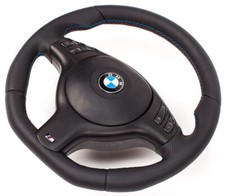 Volant plat avec airbag pour BMW E46 E39 M couvre volant Multif noir