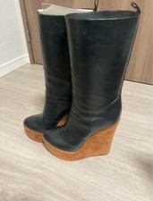 Bottes mi-longues Céline cuir édition limitée couleur noir pointure 23,5 cm f...