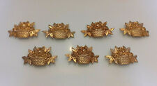 Lot de 7 ornements de meubles en métal doré - alliage - panier et fleurs - 1980