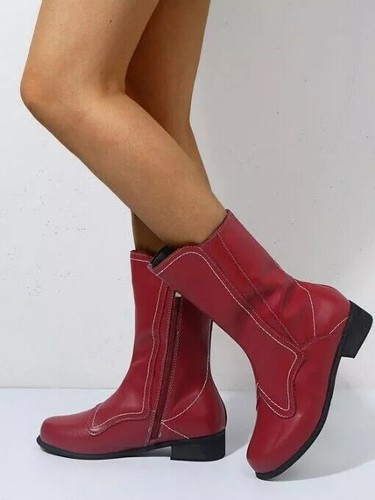 Bottes rangers talon - rangers, rouge