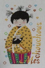 broderie point de croix kokeshi les chouchous Isabelle Vautier