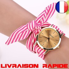 ✅Montre Fleur Tissu Qualité