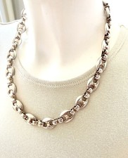 Collier Chaine Grains De Café Plaqué Argent Bijoux Vintage jewelry necklace