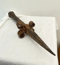 French Antique 1800s Spike Hand Forged Iron Black Smith Anchor 14”