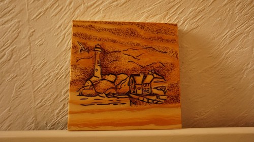 Tableau brûlé bois - brûlé, en