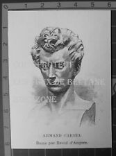 ARMAND CARREL BUSTE DAVID D' ANGERS print gravure 1893 