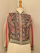 WOOXOOM VINTAGE Y2K MESH RESILLE VESTE ZIPPÉE SEQUINS BRODERIES 90S 