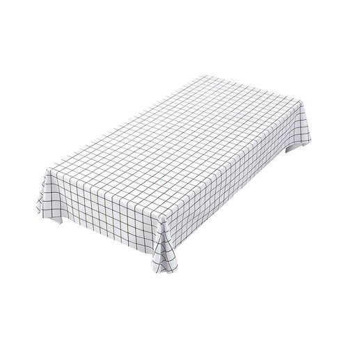 Nappe grille noir blanc pvc - blanc,