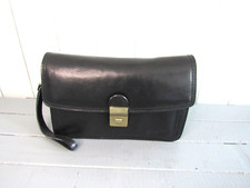 Sacoche à main en cuir de vachette noir Katana