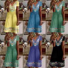 Femmes Boho Floral Kaftan Maxi