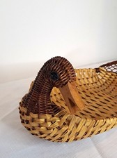 anier en osier canard tressé – corbeille déco rustique vintage fait main