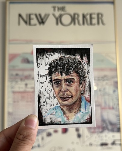 Anthony bourdain original aceo - anthony,