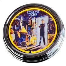 N-0516 Horloge Murale " Flipper Twilight Zone Bally 1993 " Néon Cuisine Salon