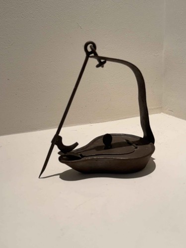 Ancienne lampe huile fer - ancienne,