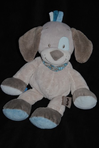 Peluche doudou chien gris