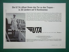2/1971 PUB UTA AIRLINE TRANSPORT AERIEN DC-8 62 AIRLINER HOTESSE ORIGINAL AD