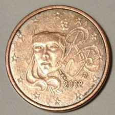 1 CENTIME  FRANCE 2002  .  RARE . RARE . RARE  . TIRAGE 110  000