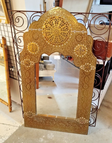 Grand miroir oriental metal - miroir,