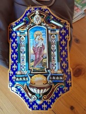 Magnifique bénitier de Gien fin 19 ème siècle