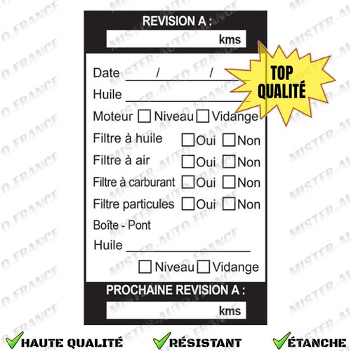 Autocollant entretien voiture - entretien,