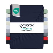 Drap Housse Lit 140x200 cm - Jersey 100 Coton 135g/m² - Certifié Oeko-Tex - B...