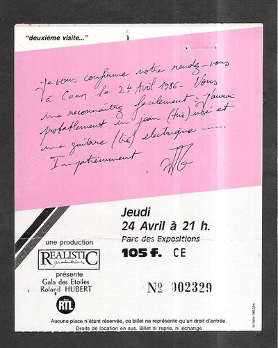 Rare ticket billet - rare, concert