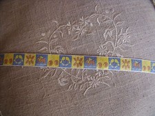 NOUVEAU GALON JACQUARD MOI MON CHIEN CERISE ET FLEURS  vendu au mètre