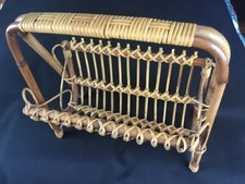 Porte-revues rotin vintage