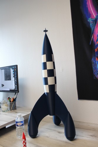 Fusée inspiration tintin 85cm - tintin,