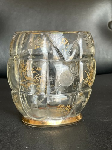 Ancien joli vase verre - et,