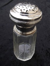  ANCIEN SUCRIER FRANÇAIS EN ARGENT MASSIF MINERVE & CRISTAL DE BACCARAT