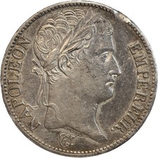 5 Francs Napoléon Ier Tête Laurée Revers Empire