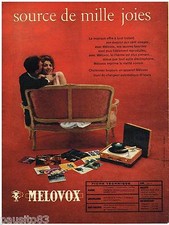 PUBLICITE ADVERTISING 105  1959  MELOVOX    tourne disque éléctrophine