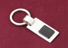 Porte-Clés Pour Homme En Argent 925 Sterling Massif Avec Bois D'Ébène Acier