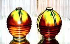 Henri DELCOURT – Boulogne. | Paire de Vases boule (22 CM) en céramique, Art déco