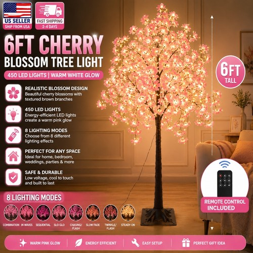 6ft cherry blossom tree light - cherry,