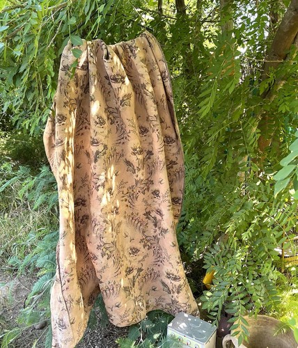 Ancien rideau pavots rose - ancien,