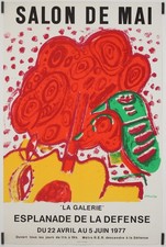 Corneille Salon de Mai 1977 Affiche Originale Exposition Abstrait
