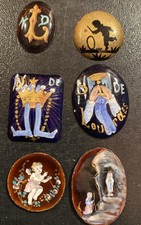 Rare Lot Petites Plaques Émaillées NOTRE DAME DE Lourdes French Antique