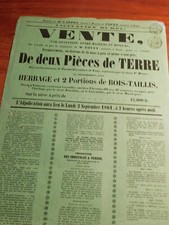1861 AFFICHE VENTE  terres a