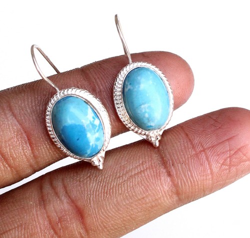 Blue larimar gemstone handmade - blue,